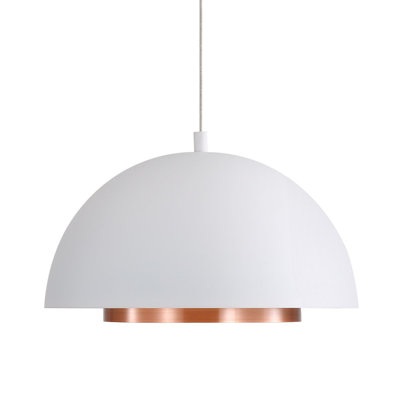 Luminaire suspendu DEL Solsken avec cuivre vieilli, H 14 po x l 7,13 po x P 7,13 po, Blanc sable, 8 W