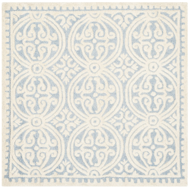 Sadik Hand Tufted Wool Geometric Rug, Square 4'