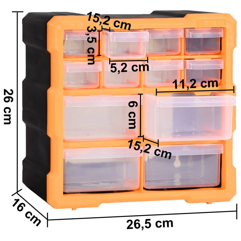 Rebrilliant Plastic Decorative Bin, Orange/Black