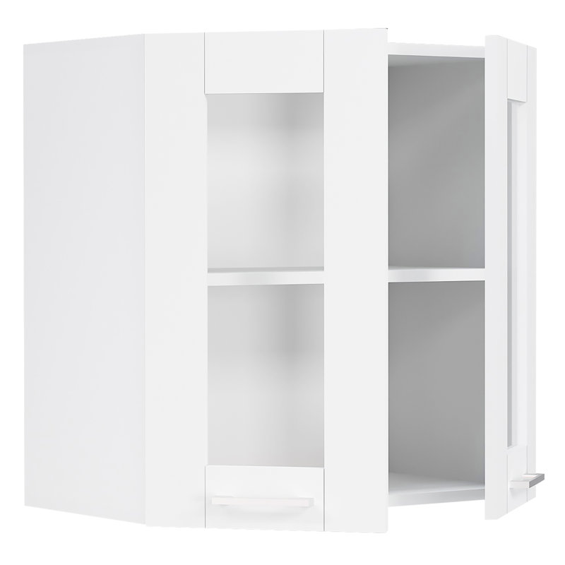 VCM "Colura" 80cm Glass Wall Mounted Cabinet, White