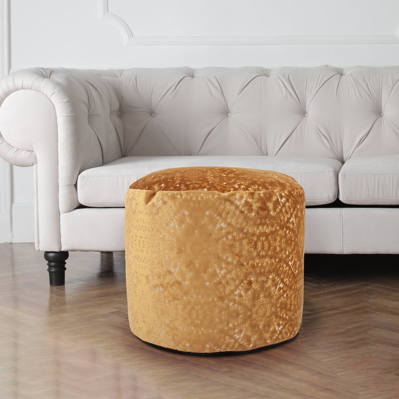 Pouf rond de 22 po de largeur, Doré