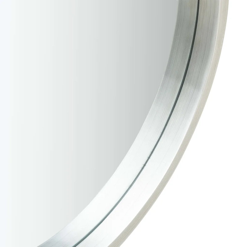 Hagood Wood Wall Mirror, Silver/Brown, 40cm H x 40cm W