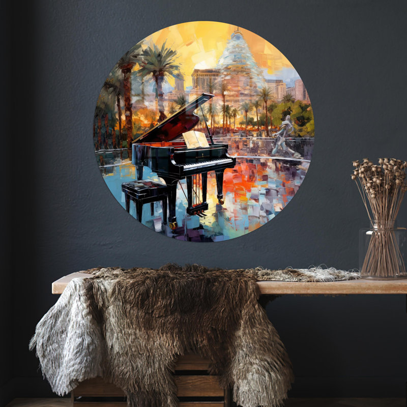 Art mural moderne en verre sur le thème du piano, parfait comme cadeau de musicien ou comme ajout unique à la décoration intérieure