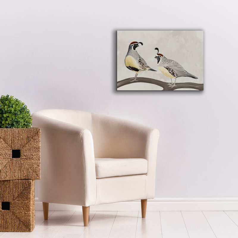  'Quail Pair' by Cat Thurman Designs Canvas Wall Art, 26" x 18"