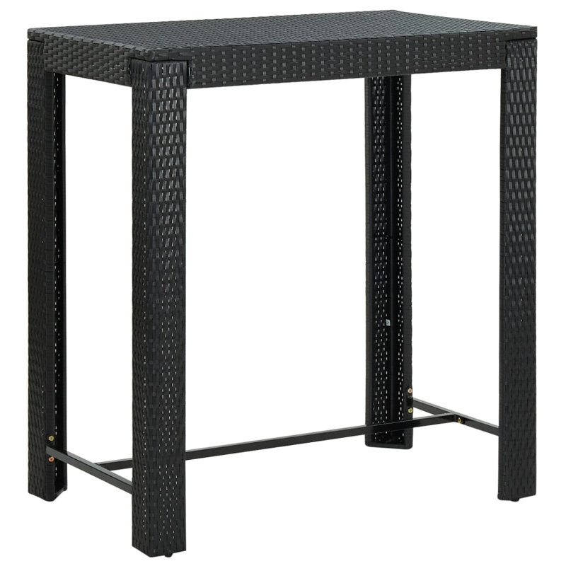 Rattan Outdoor Bar Table, Brown, 43.5" W x 23.82" L x 23.82" D