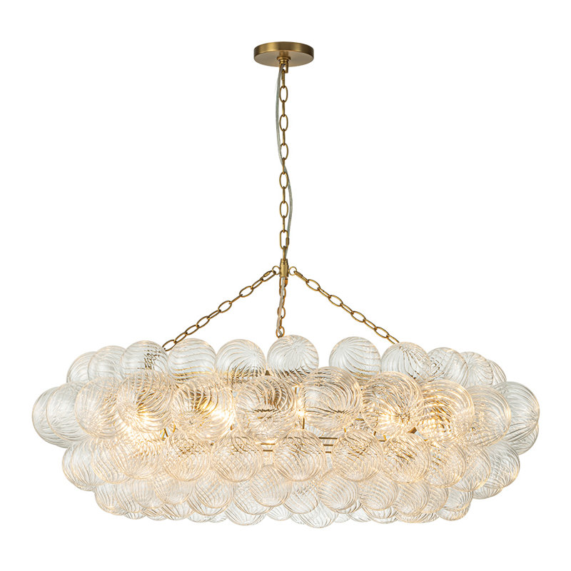 Theresa Cluster Chandelier with Glass Accents, 22.83" H x 40.94" W x 40.94" D, 12