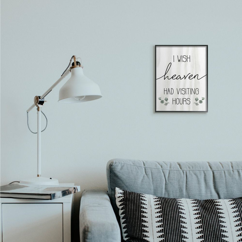 «Wish Heaven Had visiting Hours» par Daphne Polselli, reproduction d'art textuel, Giclée encadrée noir minuit