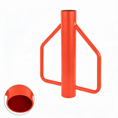 Fence Post Driver, 8 Lbs Heavy Duty T Post Driver Pounder with Handles, 17 Inch Steel Rammer Hand Hole Digger Tool for U-Channels, Garden Fence, Orange
