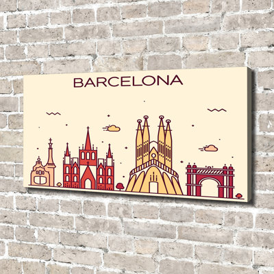 Inscription Barcelona - No Frame Print on Canvas