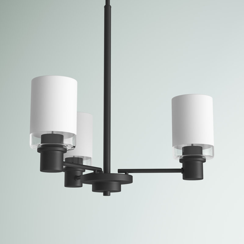 Lustre cylindrique Spoutnik Charvic Light, Noir mat, 3 lumières