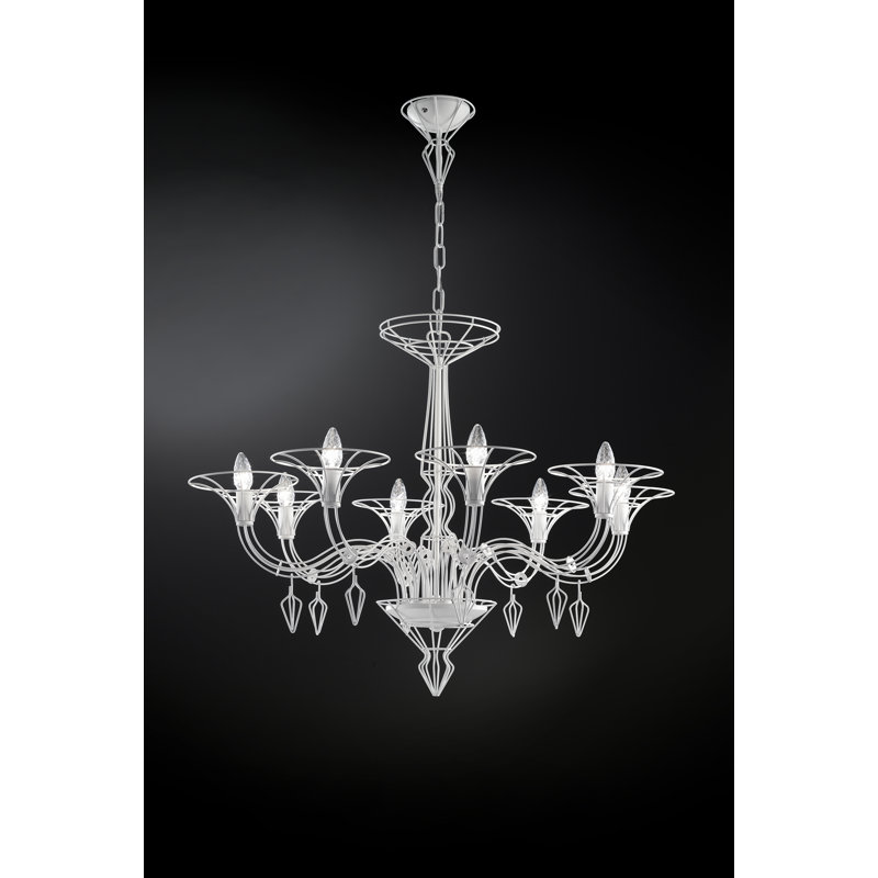 Dedalo 8 - Light Chandelier, Matte White