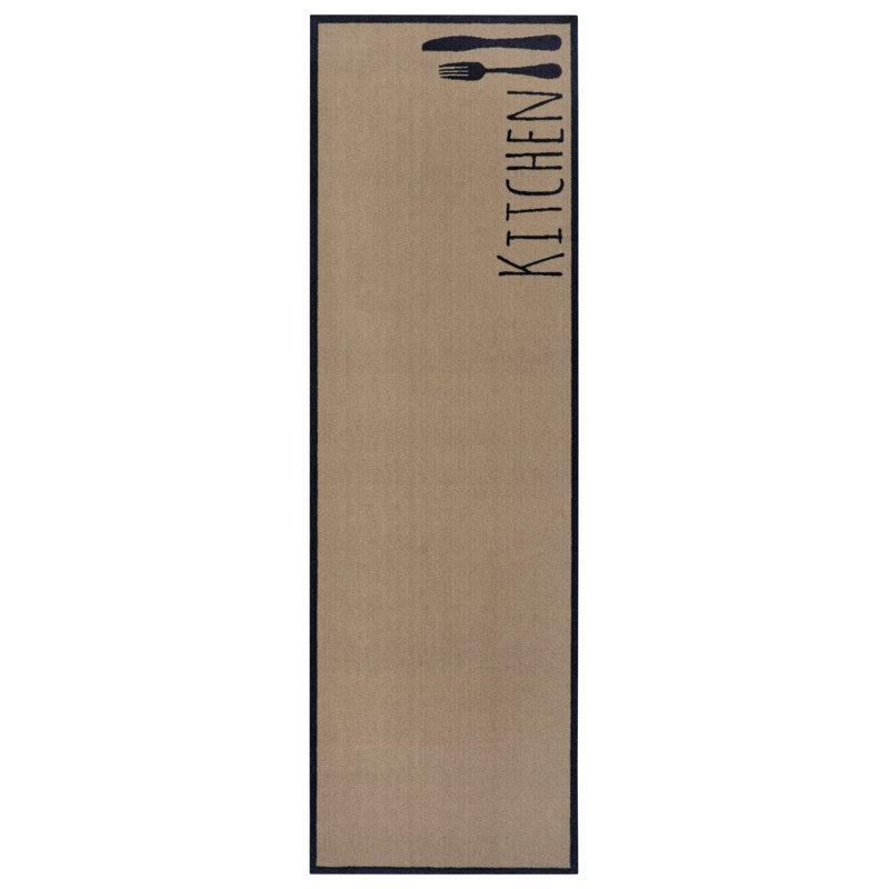 Runner Solid Colour Machine Woven 50 X 150Cm Brown Area Rug