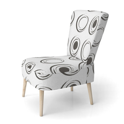 Chaise d'appoint rembourrée à motif noir
