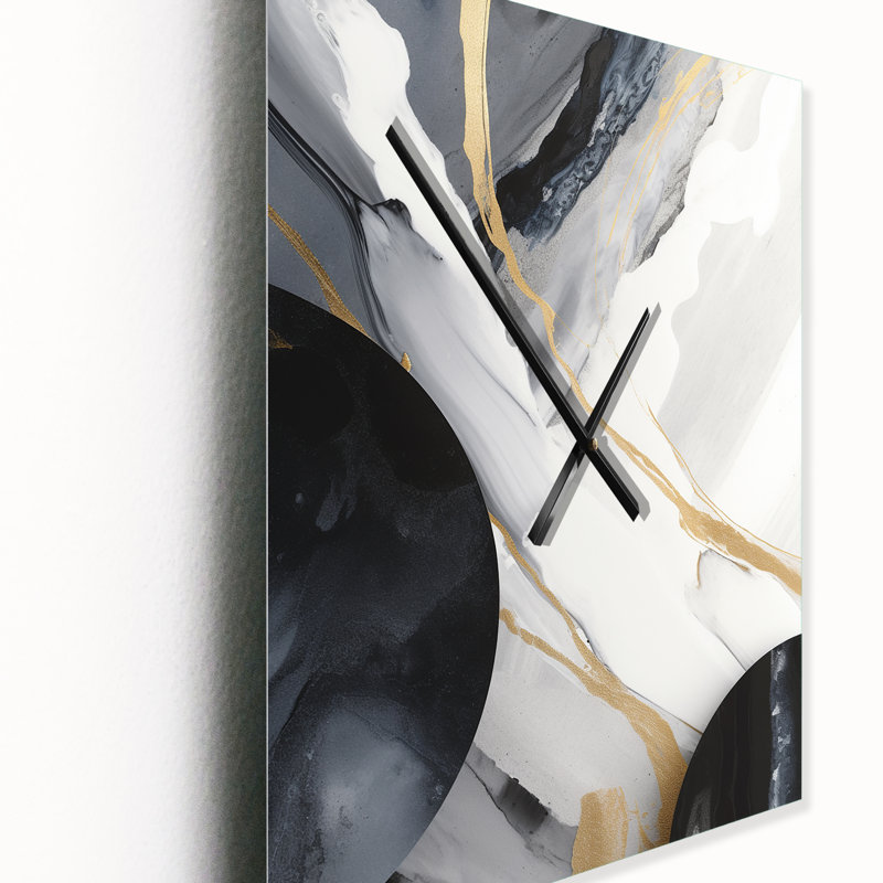 Irvan - Abstract Marble Wall Clock, 32" H x 24" W