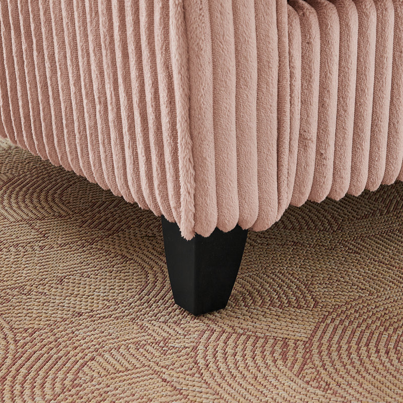 46" W Corduroy Armchair, Pink