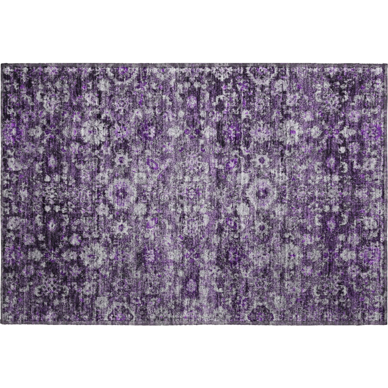 Premium Machine Washable Cerrito Purple Rug, Rectangle 1'8" x 2'6"