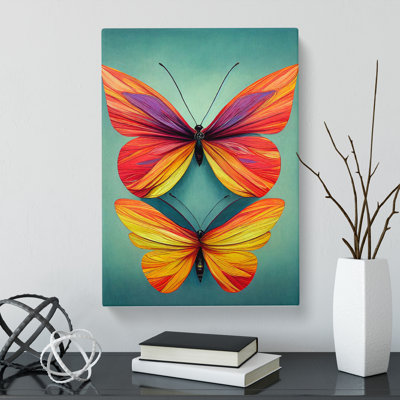 CAN-V0523-321X Butterfly Floral Art - Wrapped Canvas Print
