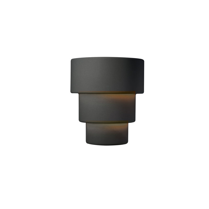 Applique murale 1 lumière à intensité variable Alvera, Noir brillant, H 10,25 po x l 10,75 po x P 6,25 po, DEL (intégrée)