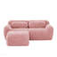 Canapé en L sans os - Tissu moelleux, méridienne, éponge 32D, ergonomique, antidérapant, coussins décoratifs - rose