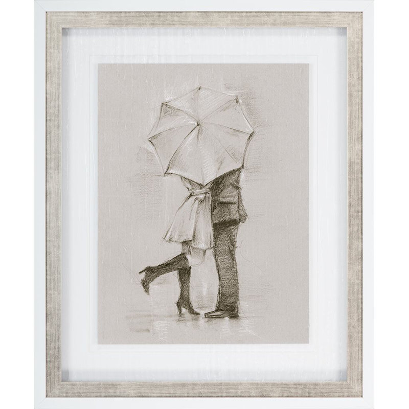 «Rainy Day Rendezvous», reproduction d'art encadrée texturée matte sous verre, Rainy Day Rendezvous Iii