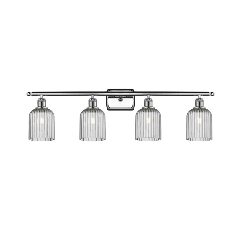 Fiennes 4 - Light Dimmable Vanity Light, Polished Chrome, Smoke Gray