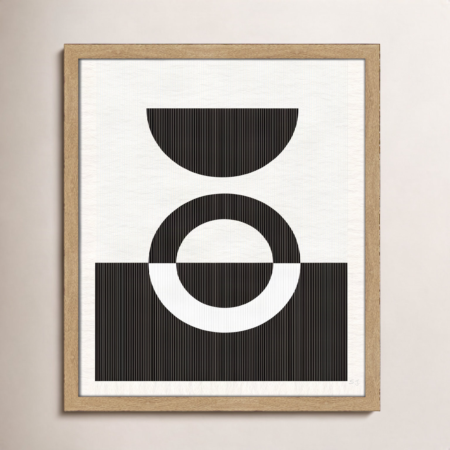 Eclipse III, 19" H x 16" W x 0.75" D, Natural Framed