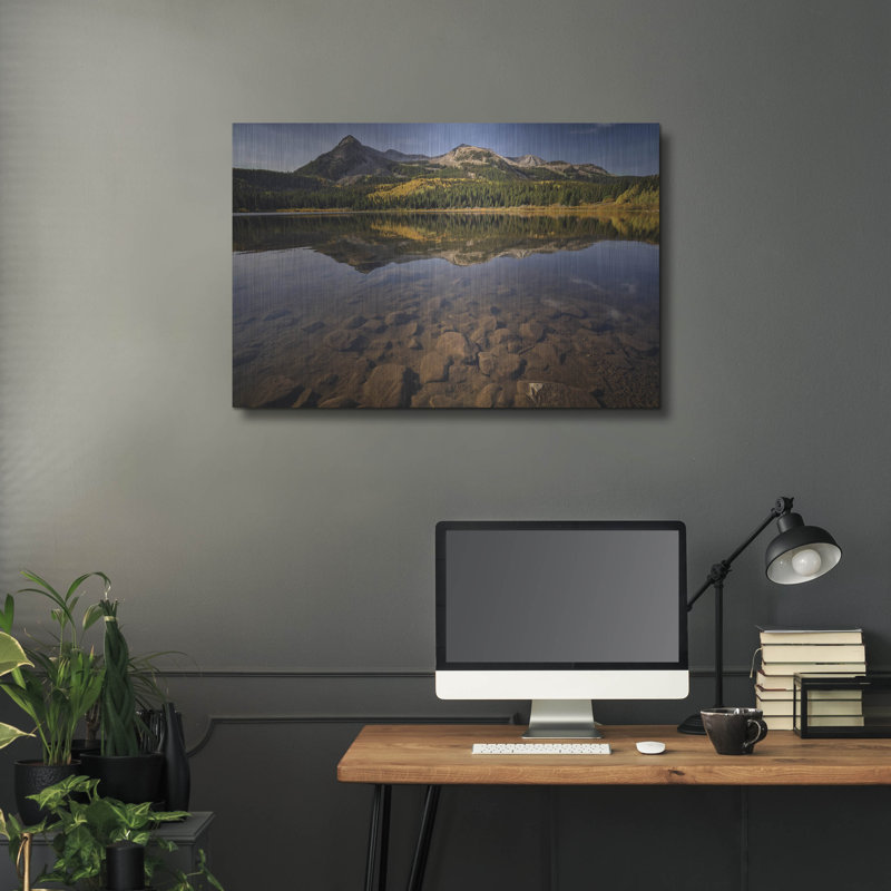 "Lac perdu" par Rick Berk, art mural en métal, 36 po x 24 po, H 24 po x l 36 po