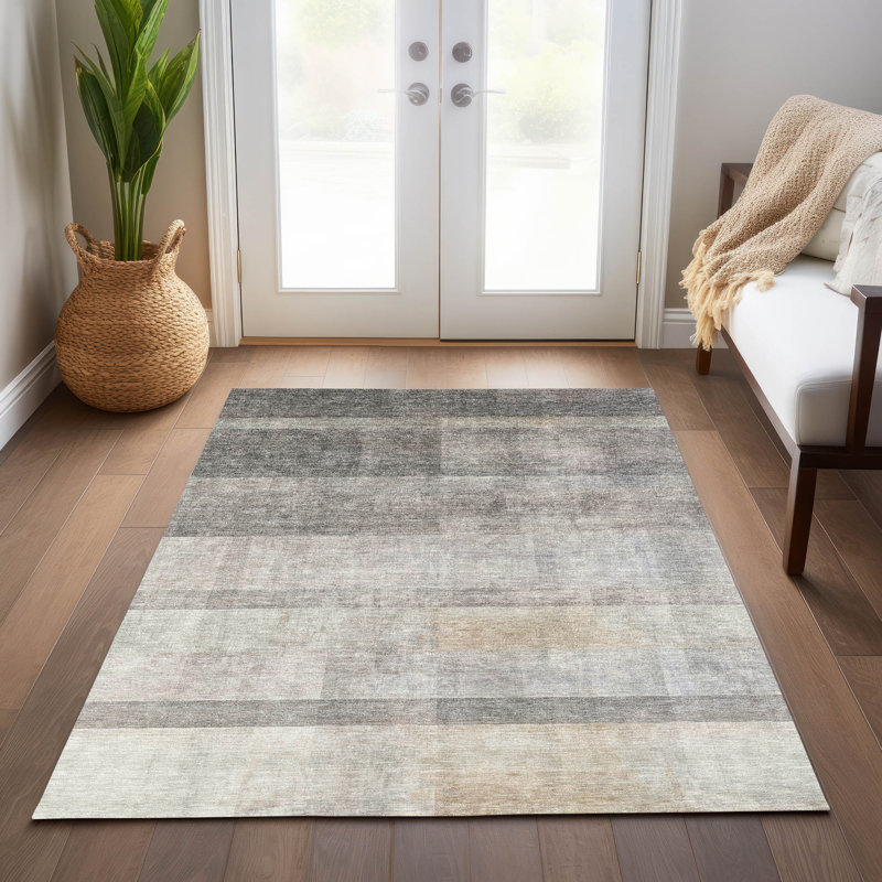 Tapis taupe / intérieur taupe Julieta, Rectangle 10 pi x 14 pi