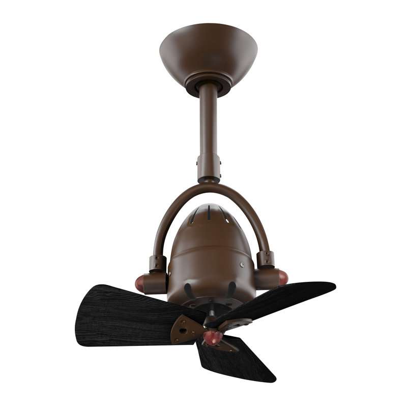 Downrod Ceiling Fan, Textured Bronze, Matte Black