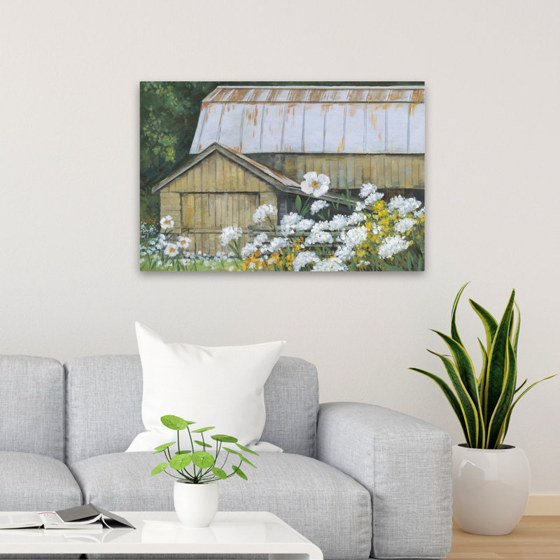 Printemps à la vieille grange - jardin rustique moderne, H 36 po x l 24 po