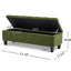 Banc avec surface bouclée, espace de rangement, pieds en bois d'hévéa, capacité de 300 lb, capitonnage à boutons et coutures en losange, idéal pour le décor du salon, rangement de L 51,74 po x l 17,77 po, charnières souples
