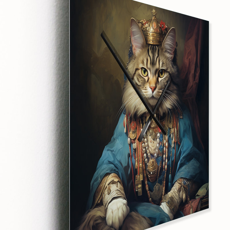 Horloge murale chat majestueux en gracieux indien II - animaux, Moyen