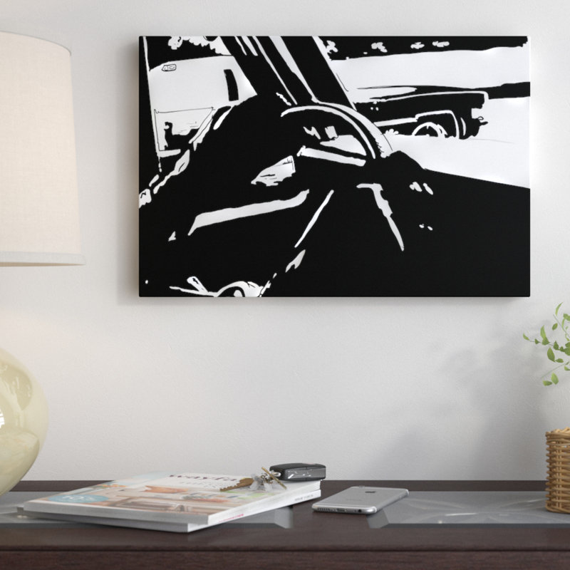 « driving i » par giuseppe cristiano, peinture sur toile tendue, H 26 po x L 40 po x P 1,5 po, Pas de tapis, Toile tendue