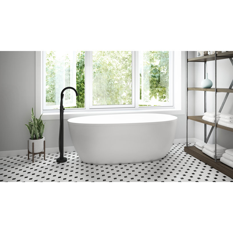 Stretto 67" White Acrylic Freestanding Soaking Bathtub