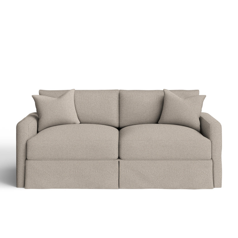 Hartig 84'' Slipcovered Sofa, Reese Oatmeal Performance Chenille