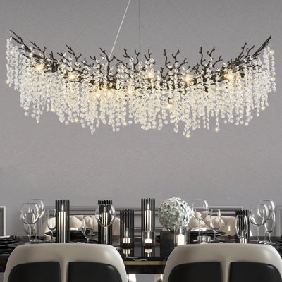 Tree Branch Snow Crystal Chandelier Lighting 47"L