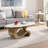 Modern Nesting Coffee Table Set Of 2 End Table For Living Room, Oval And Round Table Set