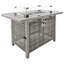 Foyer de table 43 po au gaz propane, foyer extérieur rectangulaire en osier à tissage ouvert de 60000 BTU avec pare-vent en verre pour terrasse extérieure-1259548931