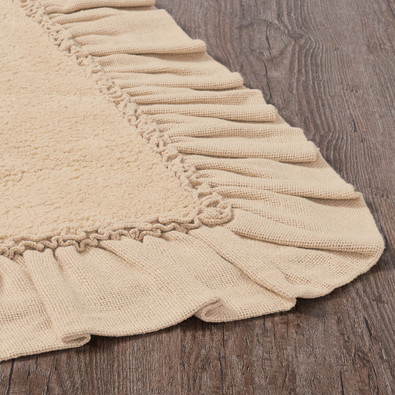 Dathan 100% Cotton Non-Slip Bath Mat, 20" W x 30" L, Vintage Tan