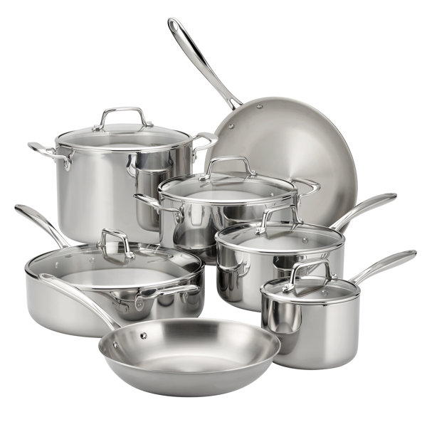 Tramontina Gourmet Tri-Ply Clad 10-Piece Stainless Steel Cookware