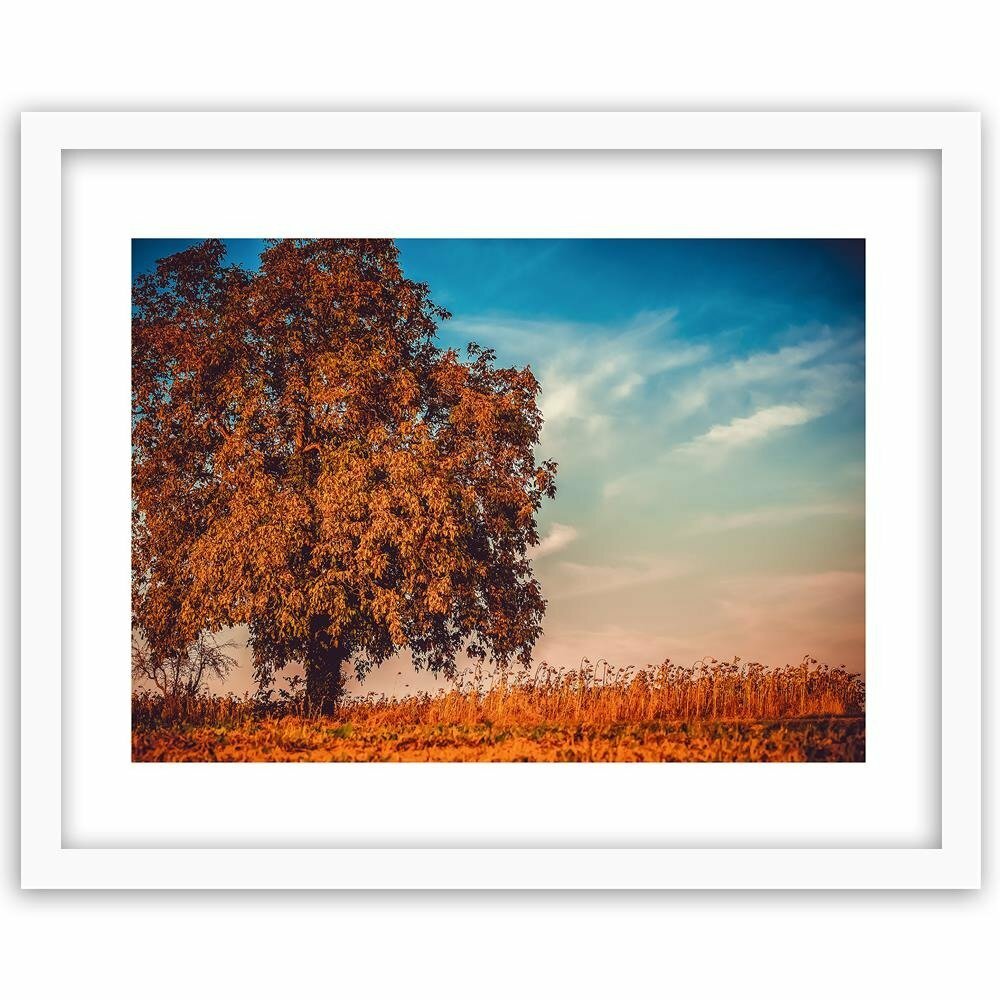 Gerahmter Fotodruck Ein Baum im Herbst