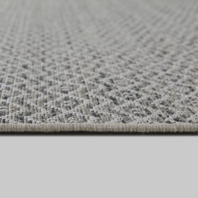 Matthies Charcoal/Cream Transitional Diamond Indoor/Outdoor Area Rug, Rectangle 7'10" x 10'