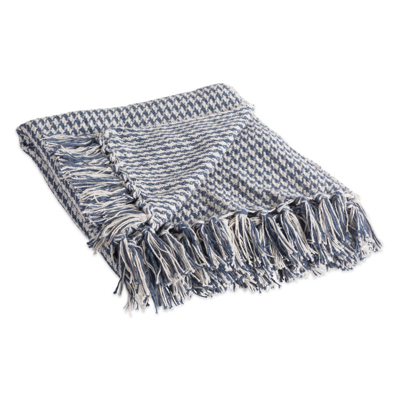 Jeté en coton Dll, bleu