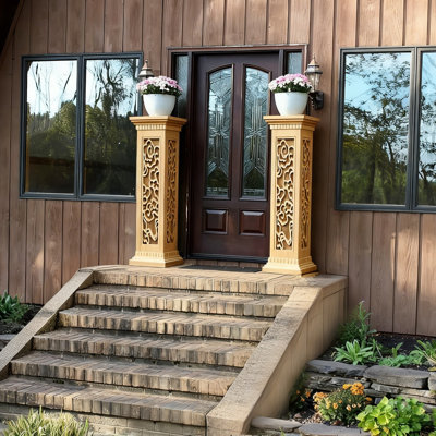 Poteau d'escalier décoratif en bois et bois aggloméré avec porte cachée 12 x 12 x 42 po Fixturedisplays® 90 jours 18772