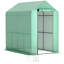 Walk-in Greenhouse 2 Tier 4 Shelves for Outdoor 6 x 4 x 6ft Green