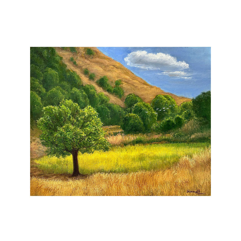Les champs dorés | Huile sur toile | Par Somnath Harne