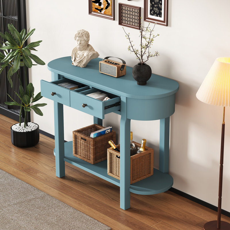 Commode de rangement avec 2 tiroirs, Vert turquoise