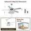 Ventilateur de plafond en cristal 52 po avec lumières et télécommande, ventilateur de plafond réversible à 6 vitesses Joahnna-829647831-829647833