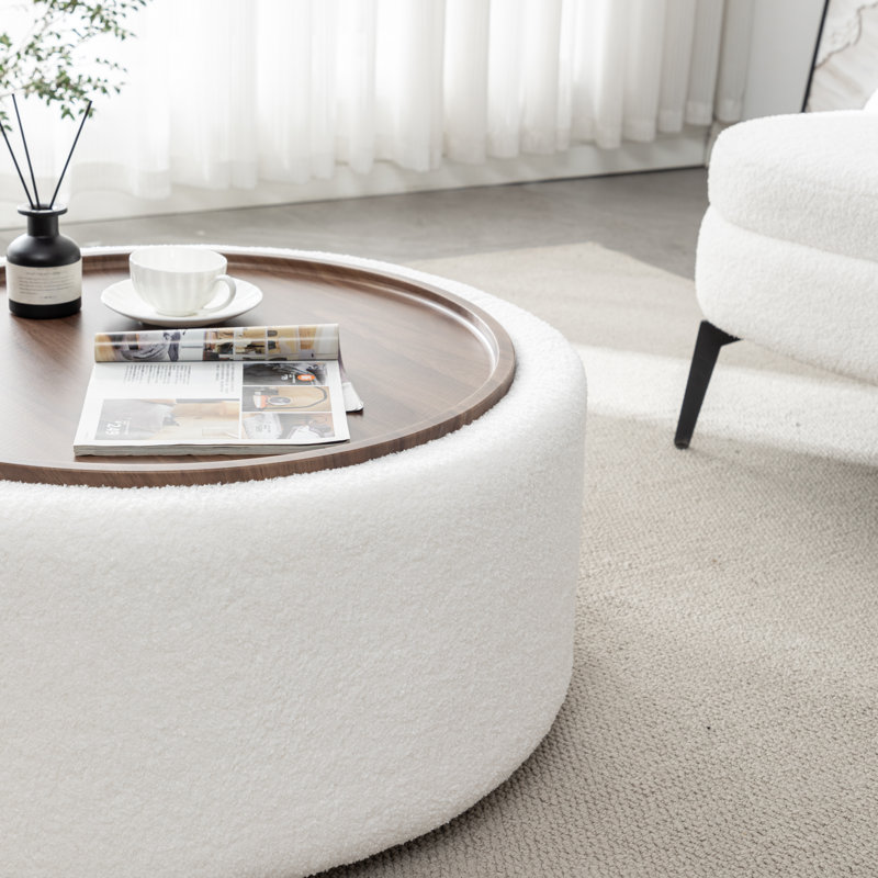 Bryonie Round Cocktail Ottoman with Storage