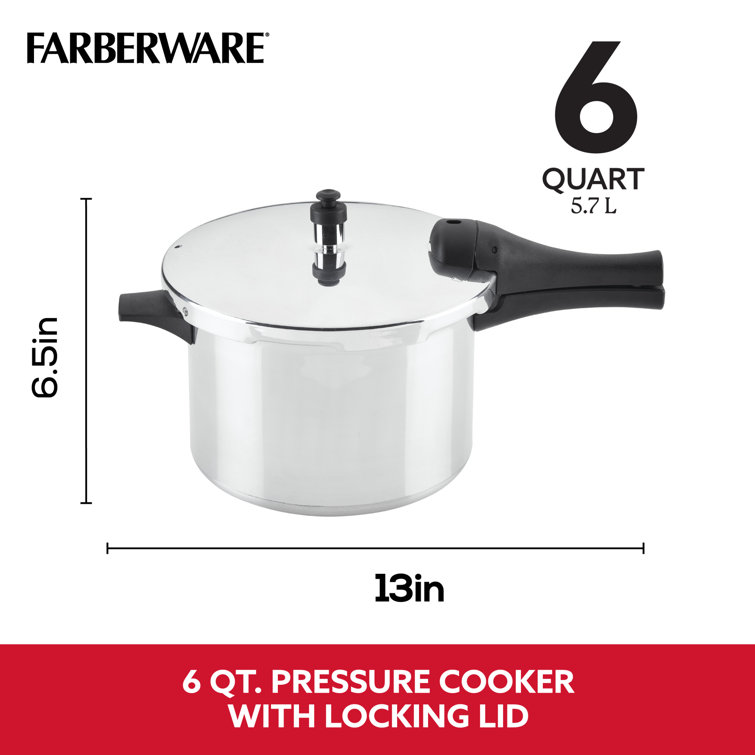 Farberware Stainless Steel Induction Stovetop Pressure Cooker, 8